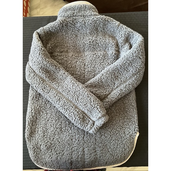 ABERCROMBIE & FITCH Soft A&F Sherpa Collection Size Medium Grey Fleece Jacket - Picture 7 of 9
